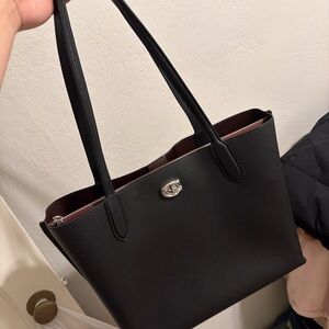 Coach Black Leather Tote Bag